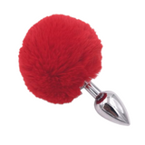 Multi Size Stainless Silicone Red Bunny Tail Plug