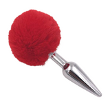 Multi Size Stainless Silicone Red Bunny Tail Plug