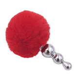 Multi Size Stainless Silicone Red Bunny Tail Plug