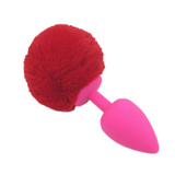 Multi Size Stainless Silicone Red Bunny Tail Plug