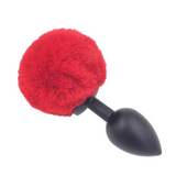 Multi Size Stainless Silicone Red Bunny Tail Plug