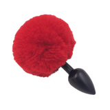 Multi Size Stainless Silicone Red Bunny Tail Plug