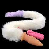 Flesh Vibrating Dildo Anal Beads Tail Butt Plug