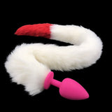 33" WHITE TAIL SILICONE PLUG Tail Butt Plug