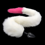 15" Black Tail Stainless Steel / Silicone Plug Tail Tail Butt Plug