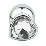 Jeweled Heart-shaped Metal Princess Plug, 10 Colors 3"