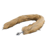 Fox Tail Stainless Steel Plug, Brown 32"