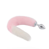 Fox Tail Plug, Pink with White 18"