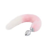 Fox Tail Plug, Pink with White 18"