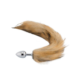 Fox Tail Metal Plug, Brown 18"