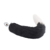 Fox Tail Metal Plug, Black With White 18"