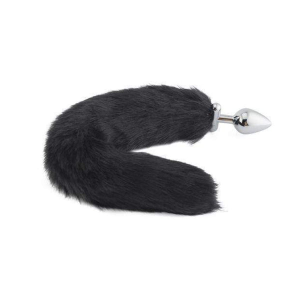 Adjustable Fox Tail Metal Plug, Black 18