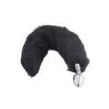 Adjustable Fox Tail Metal Plug, Black 18"