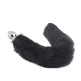 Adjustable Fox Tail Metal Plug, Black 18"