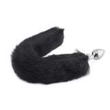 Adjustable Fox Tail Metal Plug, Black 18"