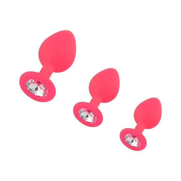 Silicone Princess Plug, Pink Set