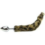 14" BROWN CAT TAIL STAINLESS STEEL PLUG Tail Butt Plug