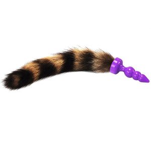 18" TAIL BROWN FOX TAIL SILICONE PLUG Tail Butt Plug