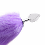 13" Stainless Steel Purple Faux Tail Plug