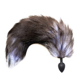 8" Tail Khaki Raccoon Stainless Steel Plug Tail Butt Plug