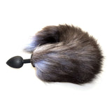 8" Tail Khaki Raccoon Stainless Steel Plug Tail Butt Plug