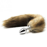 LIGHT BROWN TAIL STAINLESS STEEL PLUG 3 SIZES Tail Butt Plug