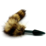 11" RACCOON TAIL 3 COLORS GLASS PLUG Tail Butt Plug